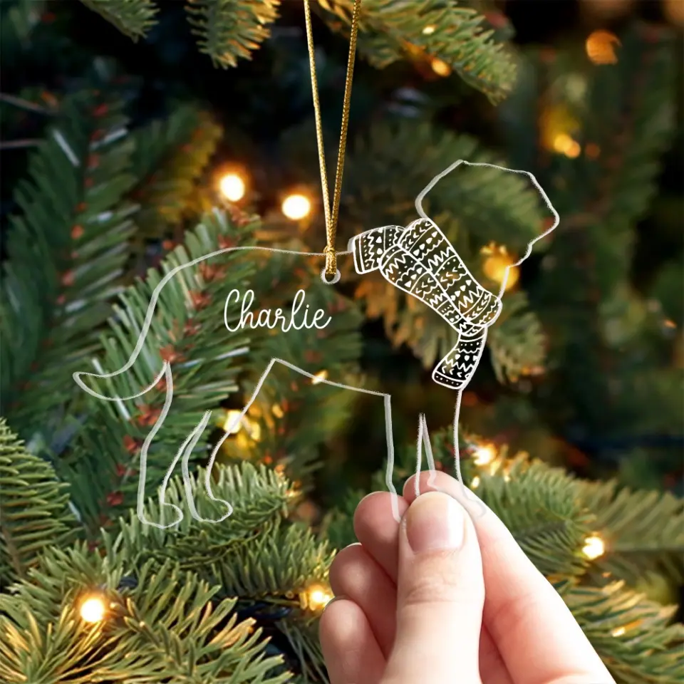 Dog Cat Scarf Christmas Custom Acrylic Ornament Gift For Pet Lovers - Image 6