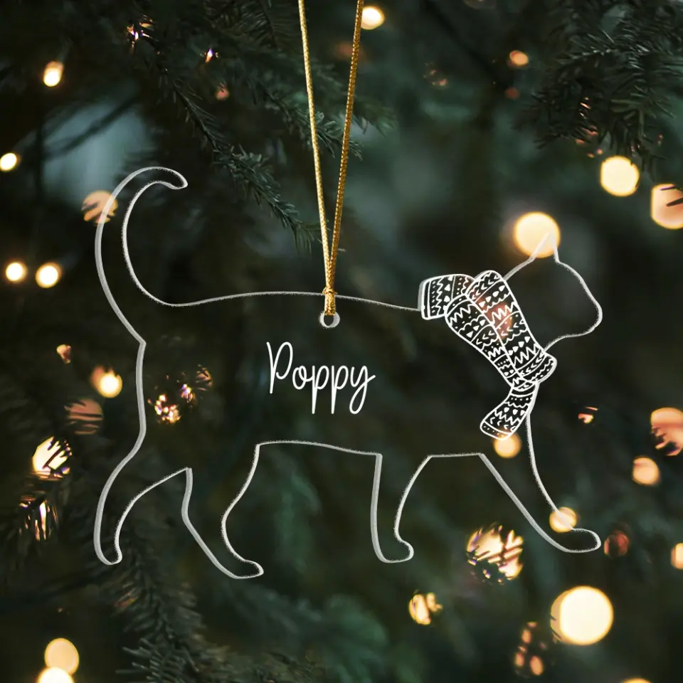 Dog Cat Scarf Christmas Custom Acrylic Ornament Gift For Pet Lovers - Image 7
