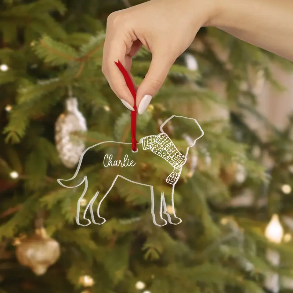 Dog Cat Scarf Christmas Custom Acrylic Ornament Gift For Pet Lovers - Image 9