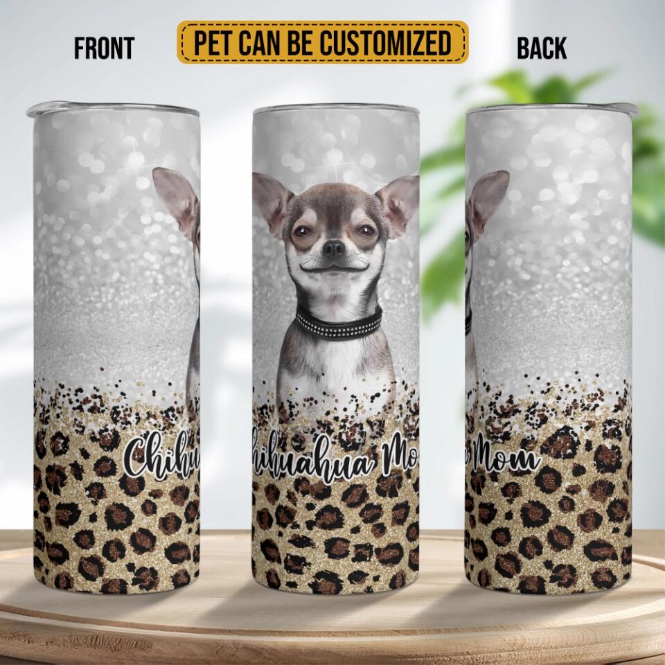 Dog Mom Glitter Auto Background Removal Personalized Tumbler - Image 10