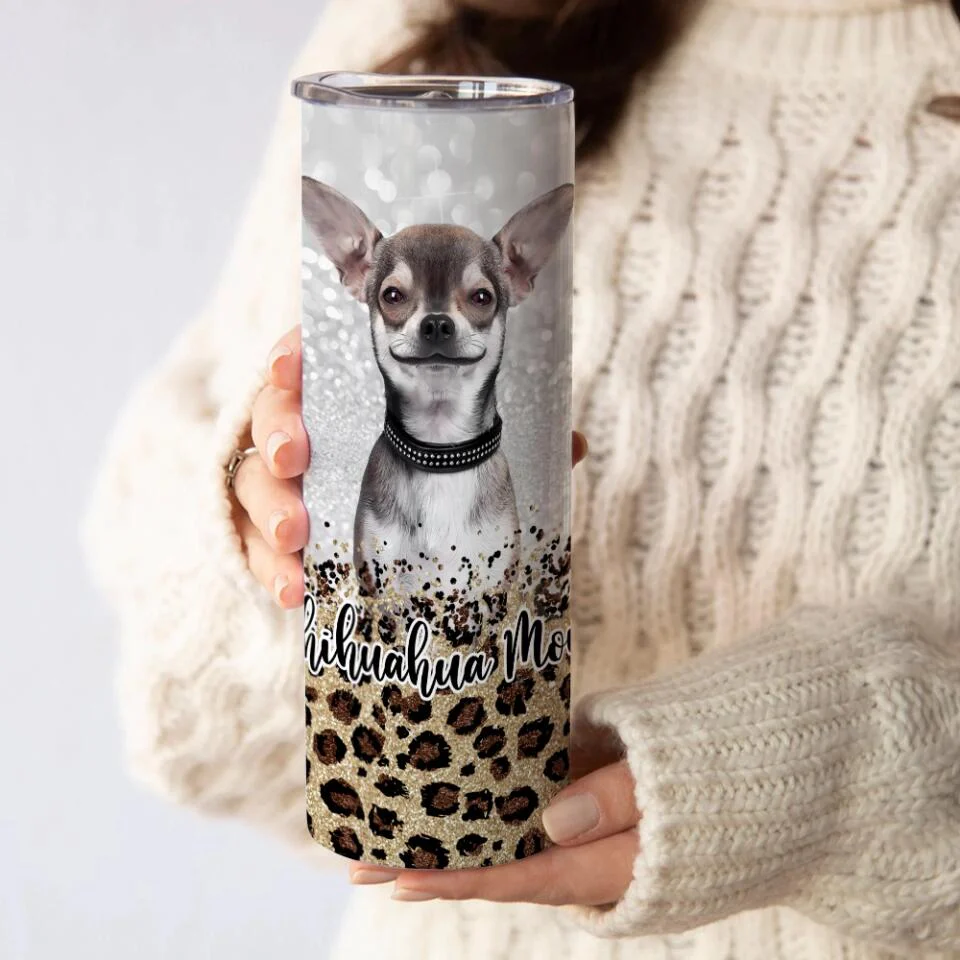Dog Mom Glitter Auto Background Removal Personalized Tumbler - Image 14