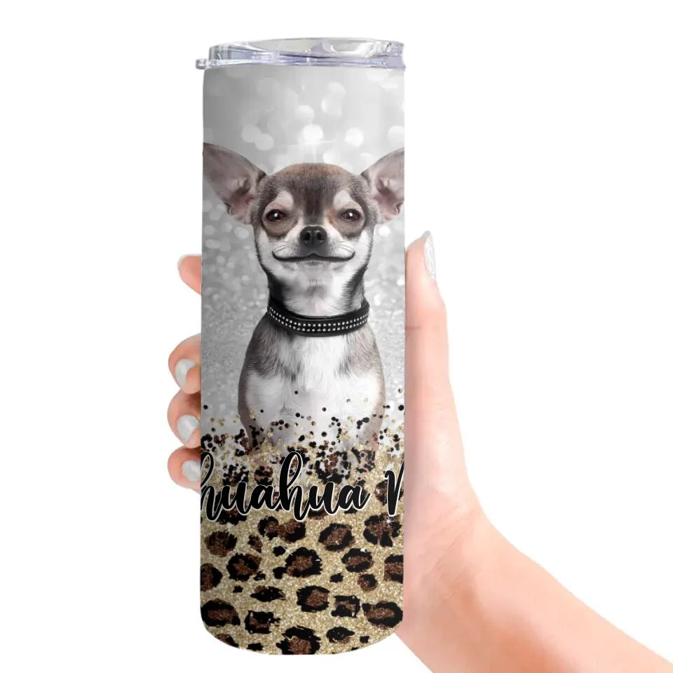 Dog Mom Glitter Auto Background Removal Personalized Tumbler - Image 3
