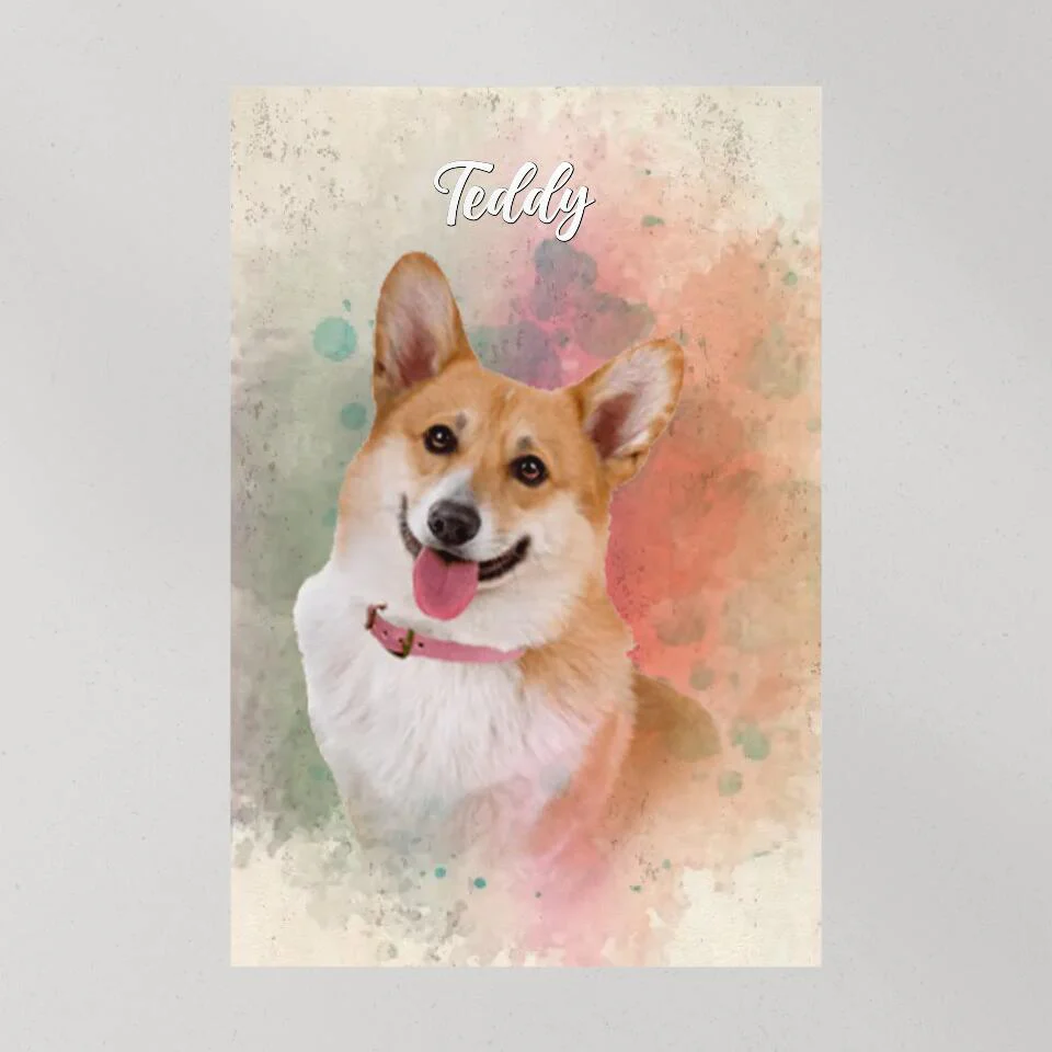 Dog Portrait Watercolor Print Custom Canvas Poster Gift For Dog Lovers - Image 10