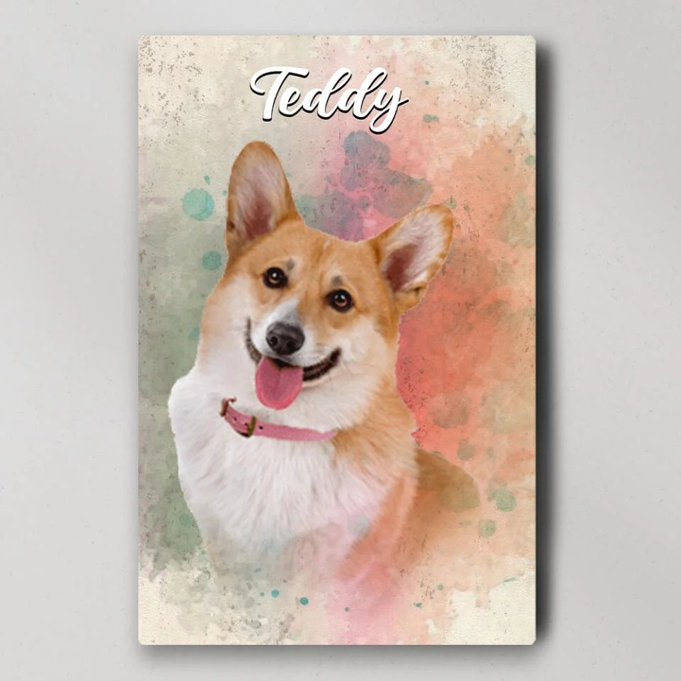Dog Portrait Watercolor Print Custom Canvas Poster Gift For Dog Lovers - Image 11