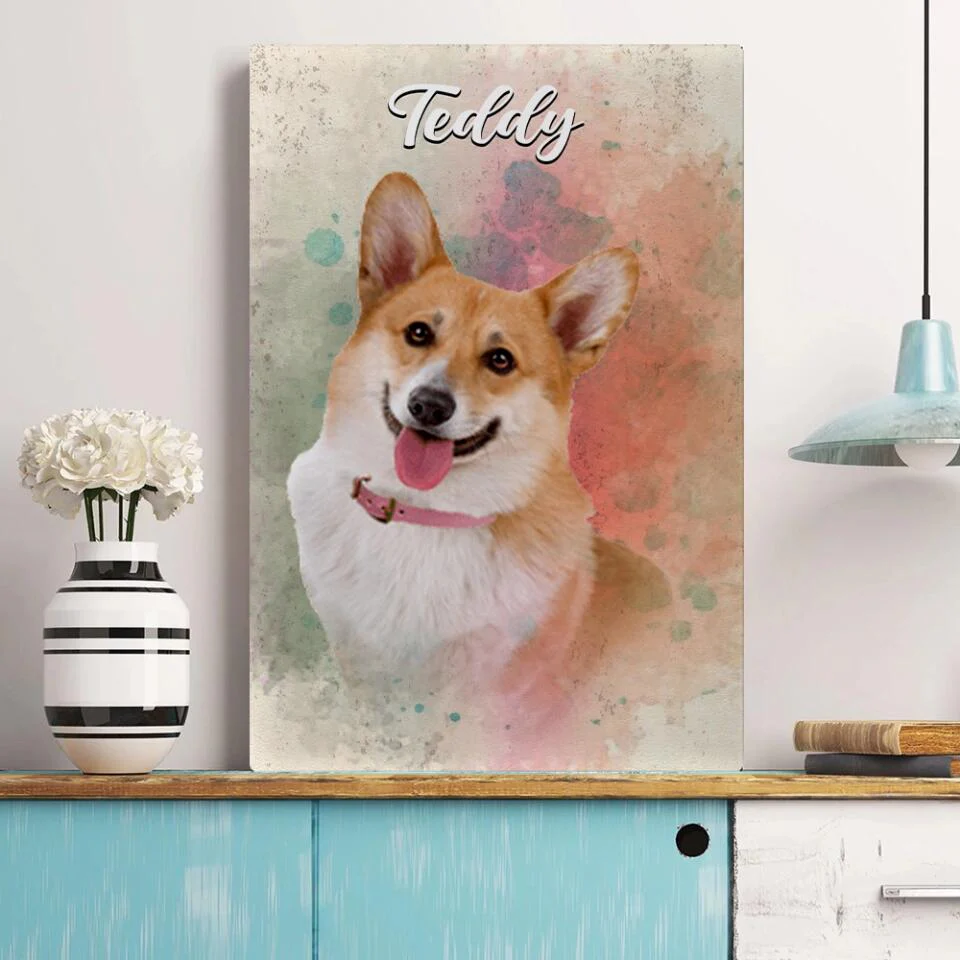 Dog Portrait Watercolor Print Custom Canvas Poster Gift For Dog Lovers - Image 6