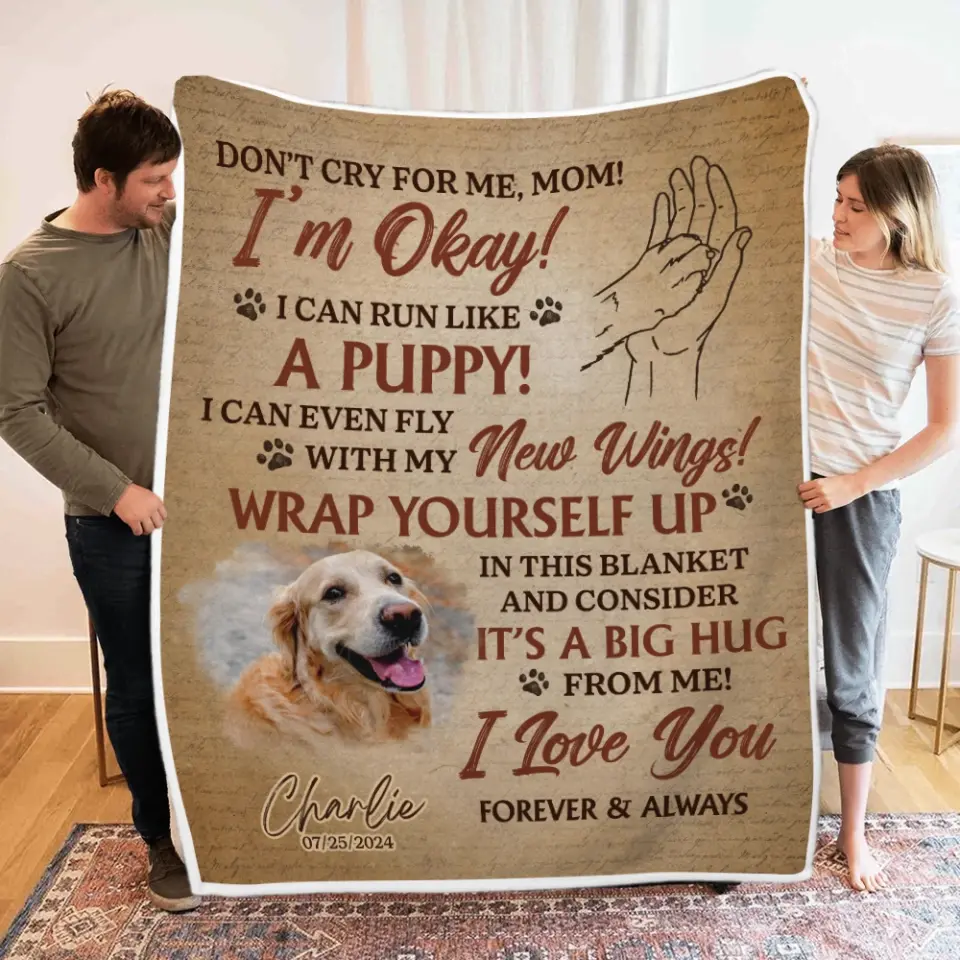 Don't Cry For Me Run Like A Puppy | Personalized Blanket - Image 7