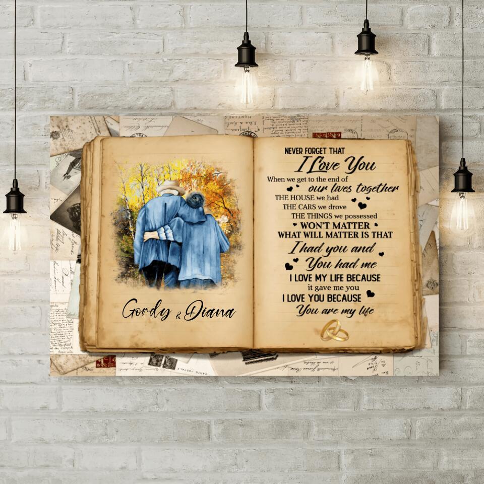Don't Forget That I Love You Custom Canvas Poster Anniversary Gift For Old Couples - Image 2