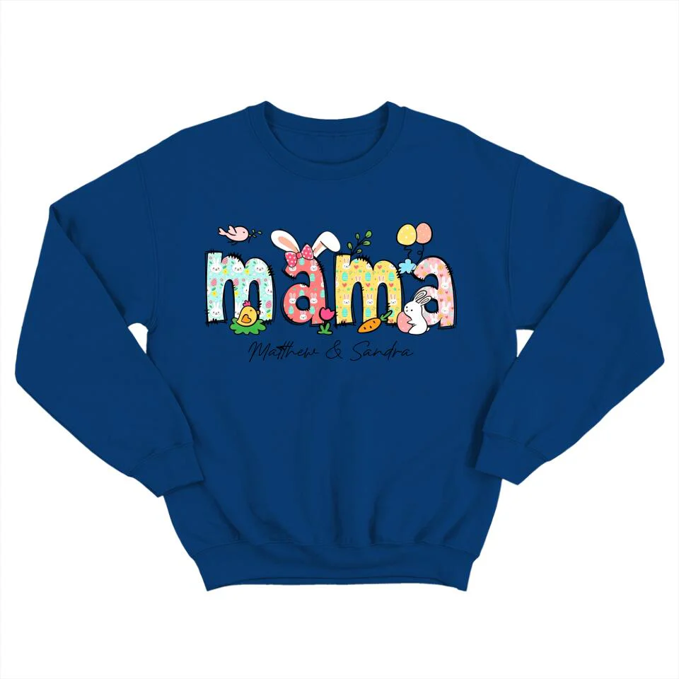 Easter Day Gift for Mama - Bunny Carrots Eggs Easter Day Theme - Personalized Kid's Name - Custom Nickname - Unisex T-shirt - Easter Day Gift - Mother's Day Gift - 303ICNLNTS401 - Image 8