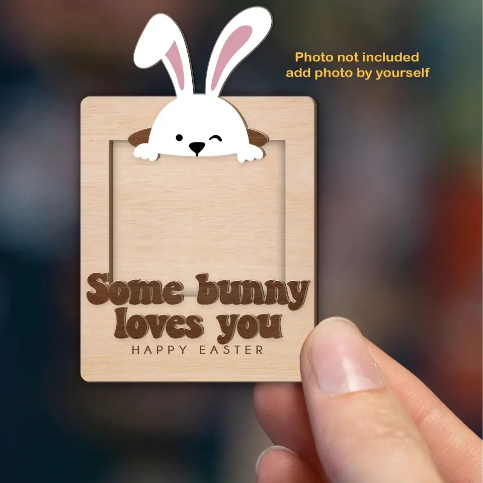 Easter Gift for Mom from Kid Fridge Photo Magnet Some Bunny Loves You - Image 8