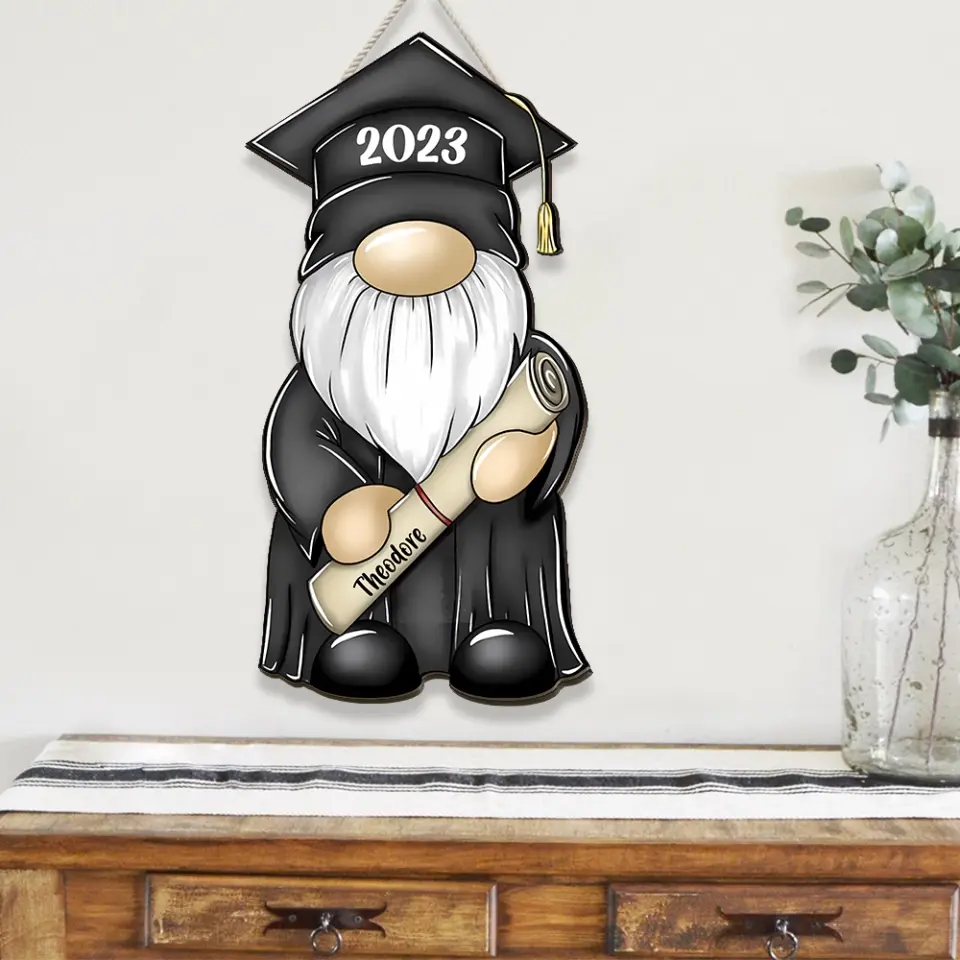 Easy Graduation Gnomes Personalized Wooden Sign - Image 6