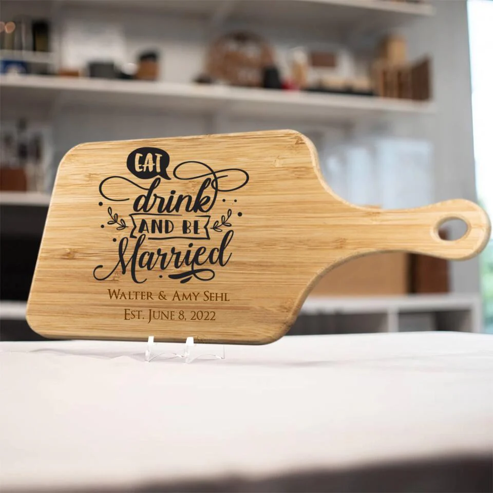Eat - Drink And Be Marriage Personalized Wooden Cutting Board - Image 5