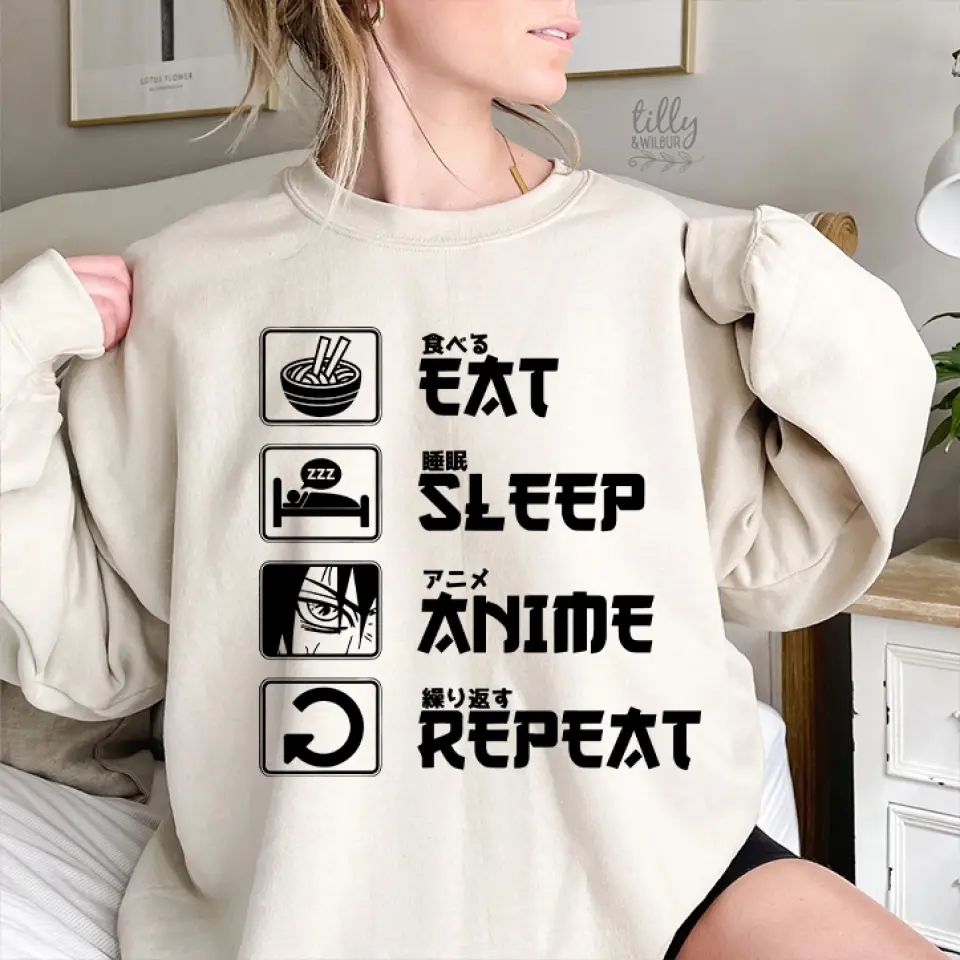 Eat Sleep Anime And Repeat Standard Hoodie Gift For Anime Lovers - Image 14
