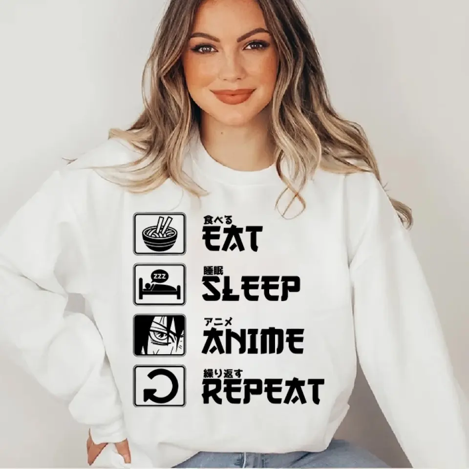 Eat Sleep Anime And Repeat Standard Hoodie Gift For Anime Lovers - Image 15