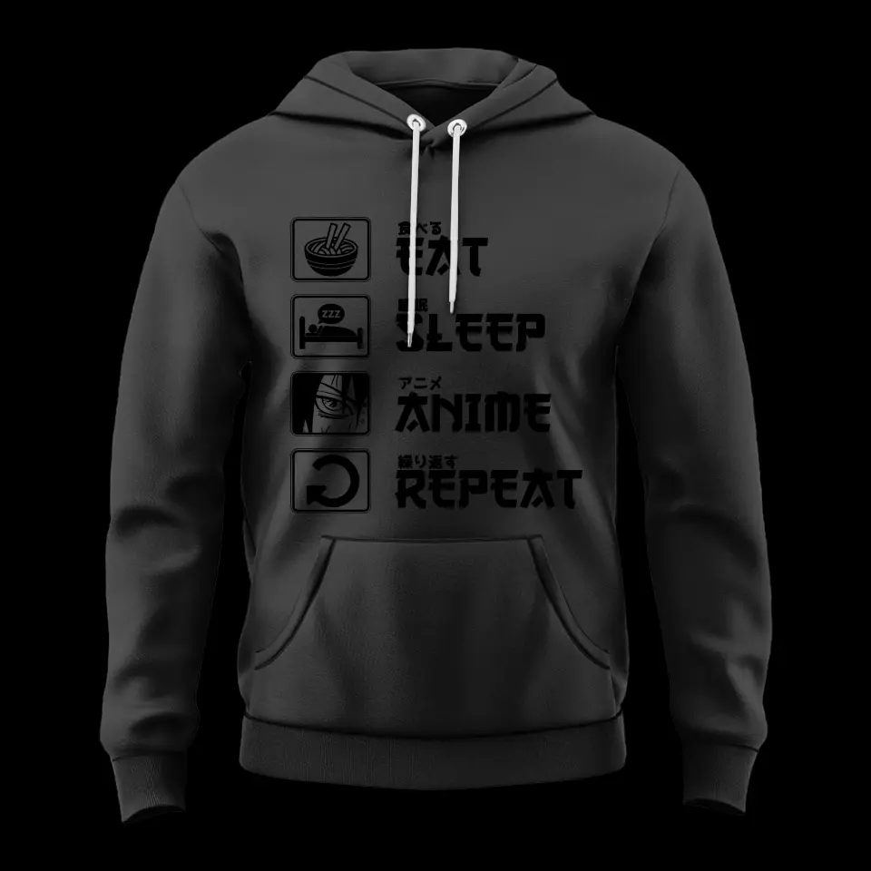 Eat Sleep Anime And Repeat Standard Hoodie Gift For Anime Lovers - Image 2