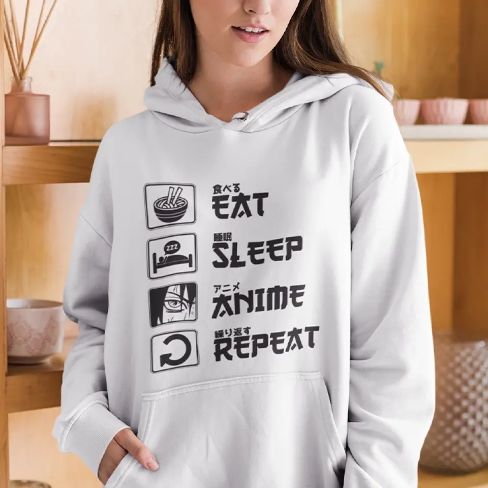 Eat Sleep Anime And Repeat Standard Hoodie Gift For Anime Lovers - Image 5