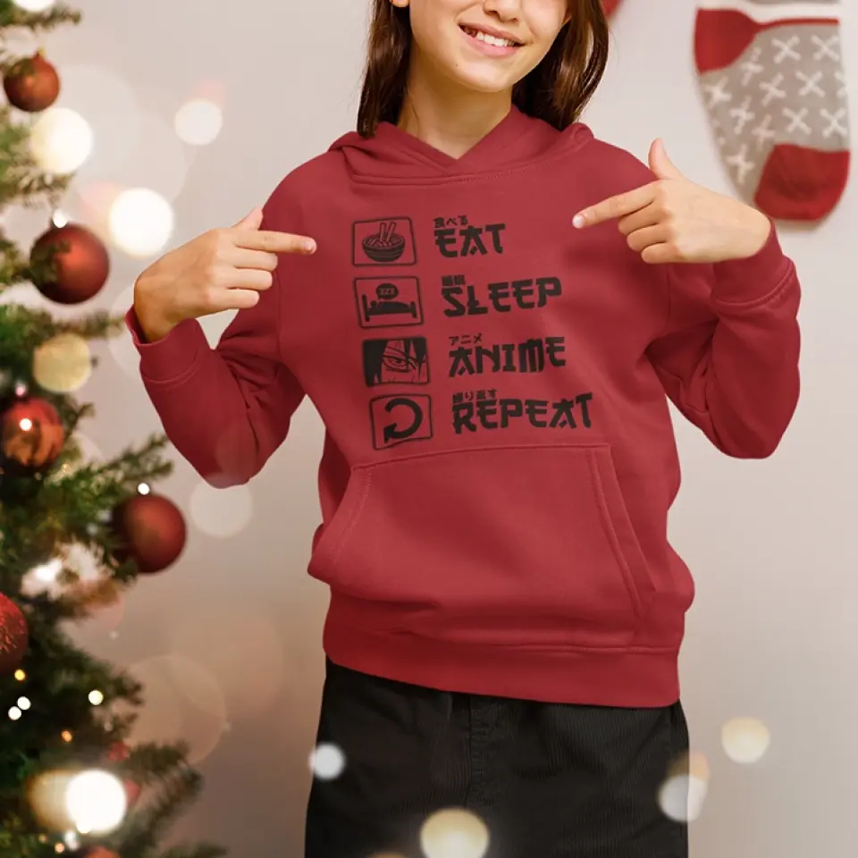 Eat Sleep Anime And Repeat Standard Hoodie Gift For Anime Lovers - Image 7