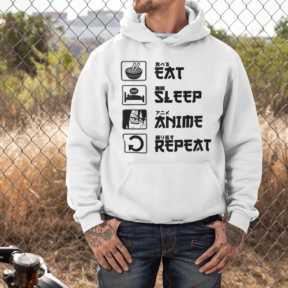 Eat Sleep Anime And Repeat Standard Hoodie Gift For Anime Lovers - Image 8