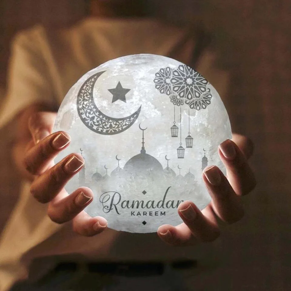 Eid Mubarak Ramadan - 3d Photo Lunar Night Moon Lamp - Image 5