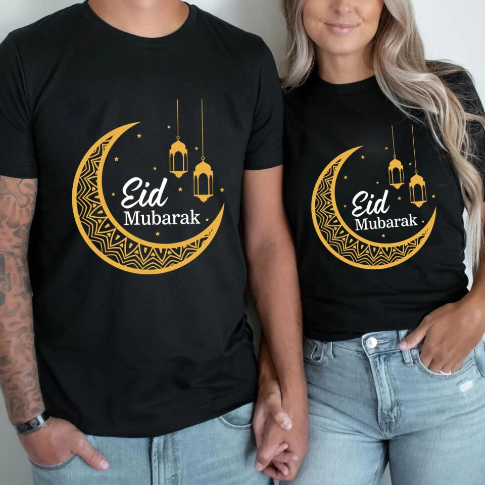 EID Mubarak Ramadan Kareem Moon Mosque T-Shirt Muslim Festival - Image 6