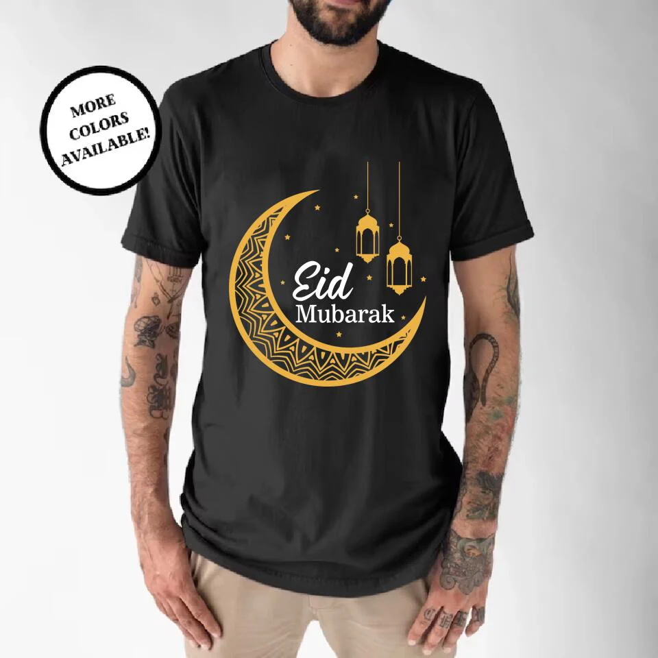 EID Mubarak Ramadan Kareem Moon Mosque T-Shirt Muslim Festival - Image 8