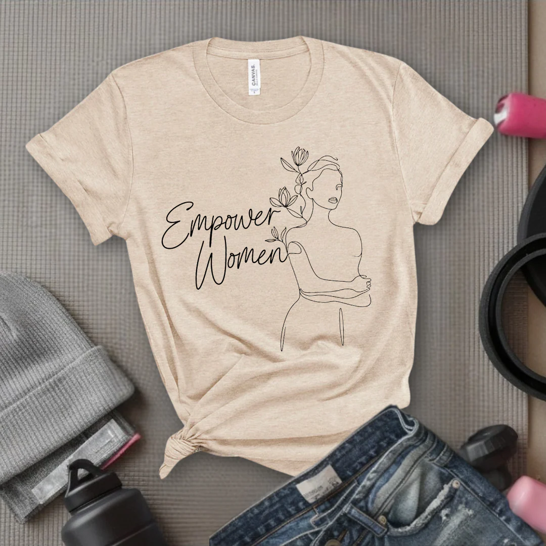 Empower Woman Minimalism Style Shirt - Women Empowerment Tee - Gift for Feminist, Strong Women - Bella Canvas 3001 - Image 2