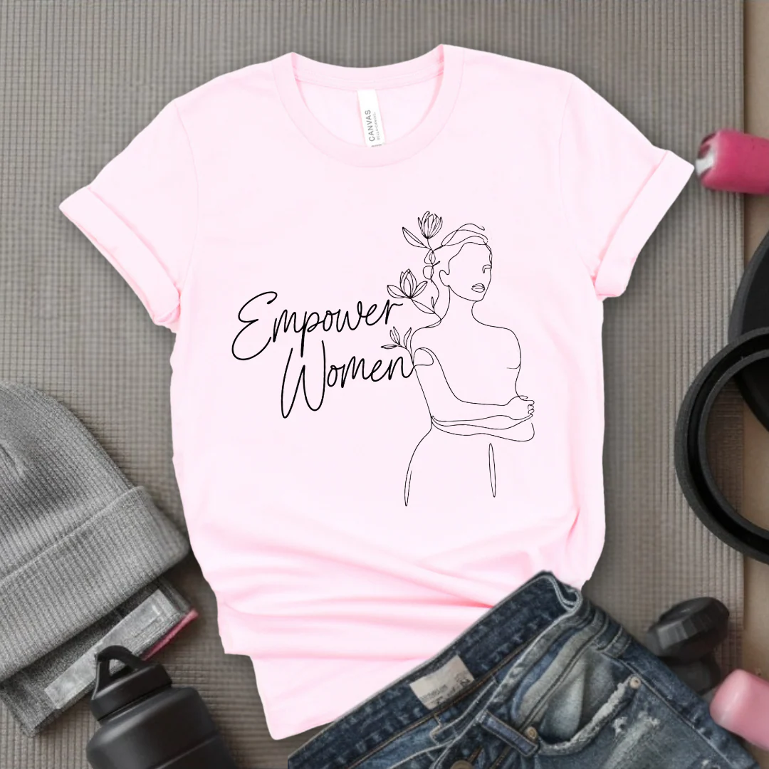 Empower Woman Minimalism Style Shirt - Women Empowerment Tee - Gift for Feminist, Strong Women - Bella Canvas 3001 - Image 3