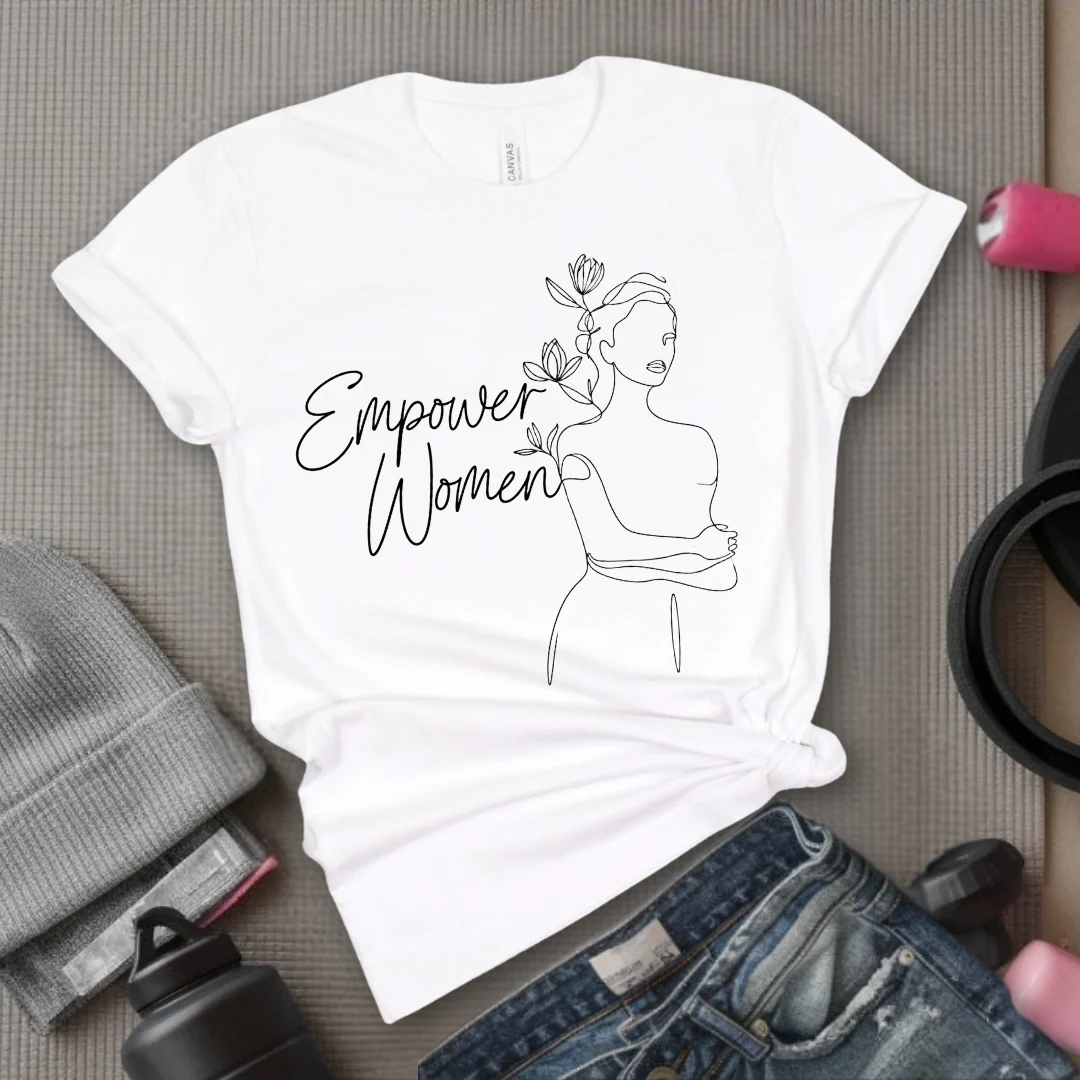 Empower Woman Minimalism Style Shirt - Women Empowerment Tee - Gift for Feminist, Strong Women - Bella Canvas 3001 - Image 7