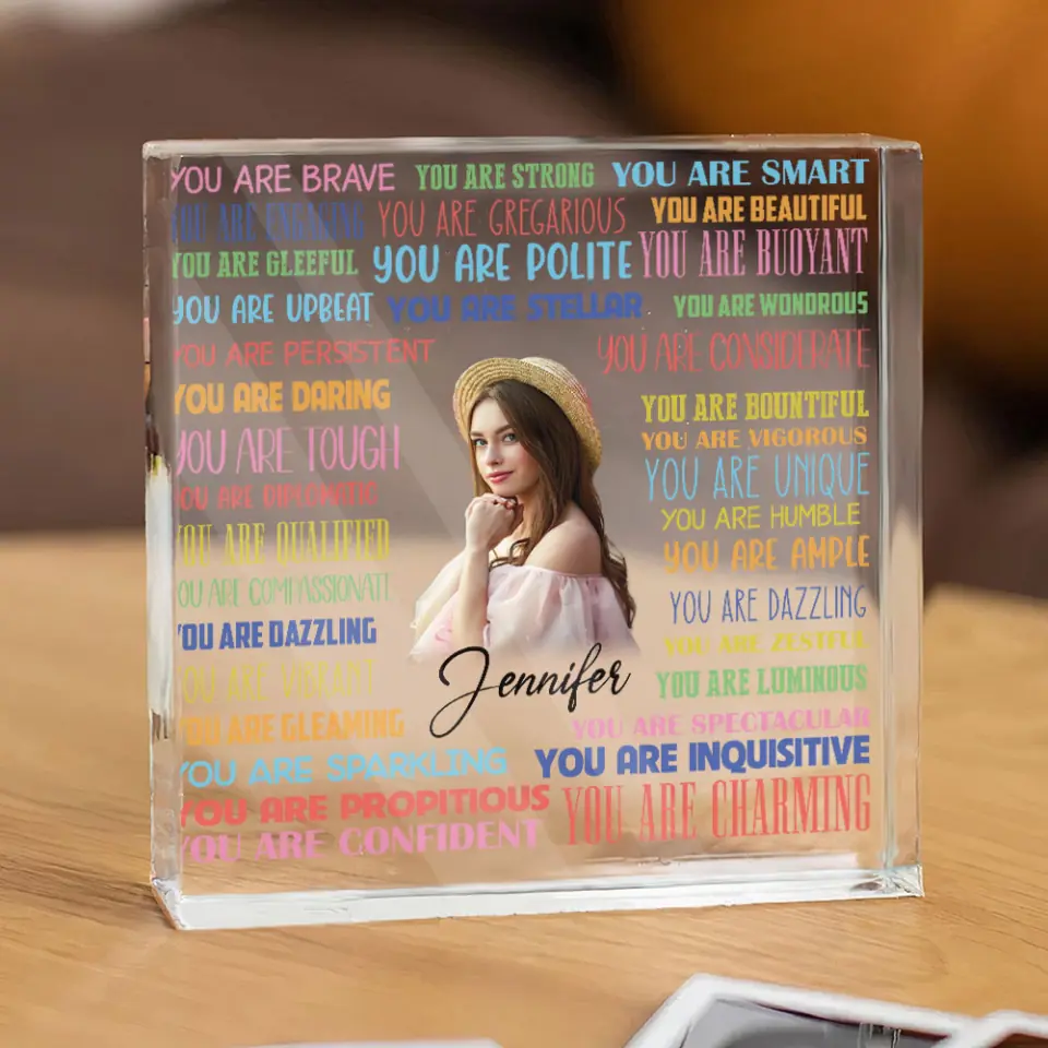 Encouraging Acrylic Plaque Birthday Gift for Girls Custom Name & Photo