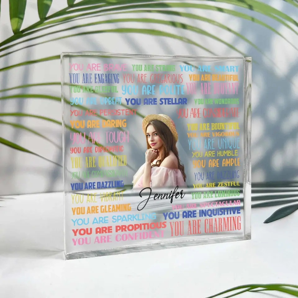 Encouraging Acrylic Plaque Birthday Gift for Girls Custom Name & Photo - Image 8