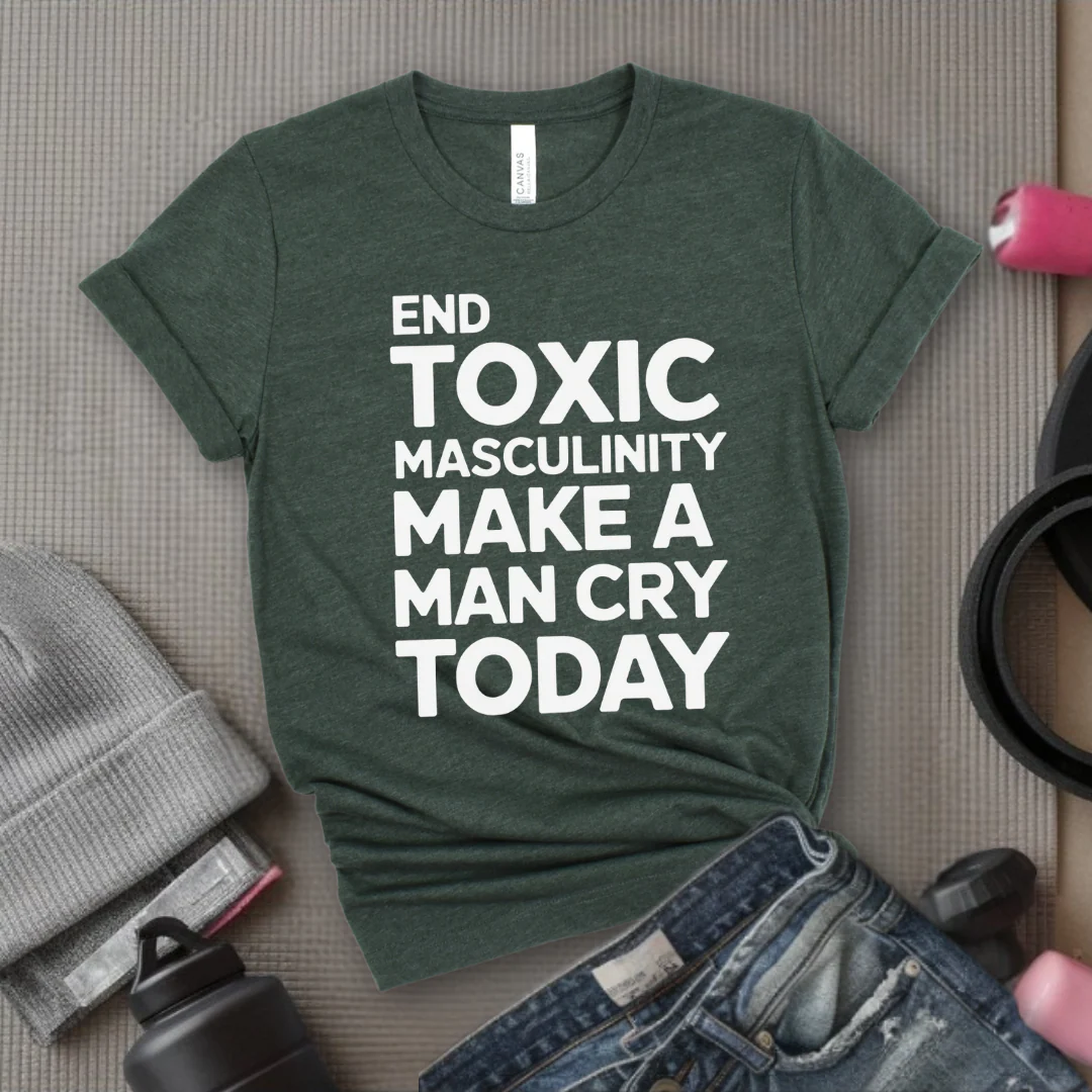 End Toxic Masculinity - Feminist T-Shirt - Women Empowerment Tee - Bella Canvas 3001 - Image 3
