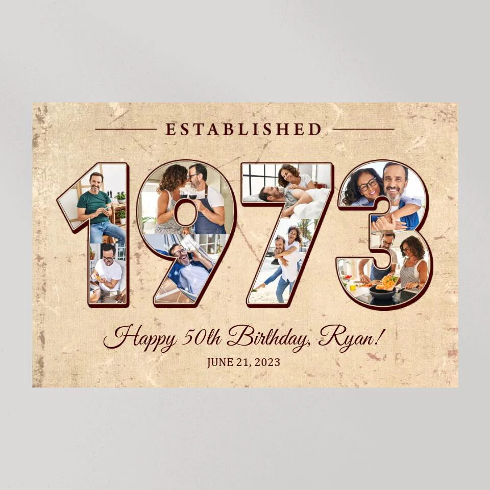 Established 1973 Happy Birthday - Custom Canvas Poster - Birthday Gift For Parents - Image 8