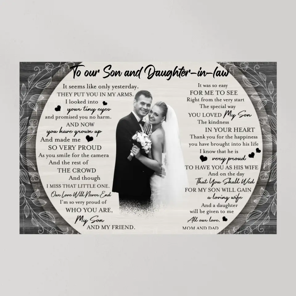 Eternal Bonds: A Gift of Art for Our Daughter-in-Law and Son, Wall Art Canvas/Poster, Gift For Son & Daughter-in-law | 309IHPBNCA1034 - Image 10