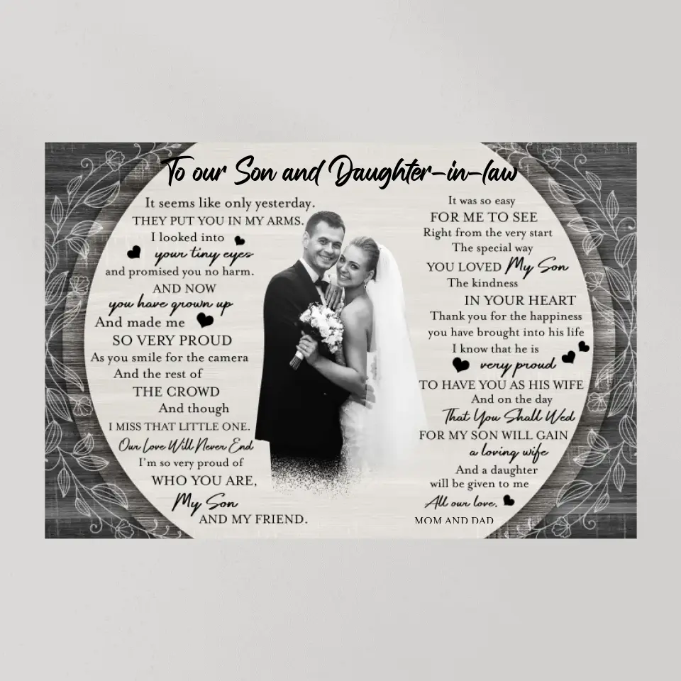 Eternal Bonds: A Gift of Art for Our Daughter-in-Law and Son, Wall Art Canvas/Poster, Gift For Son & Daughter-in-law | 309IHPBNCA1034 - Image 11