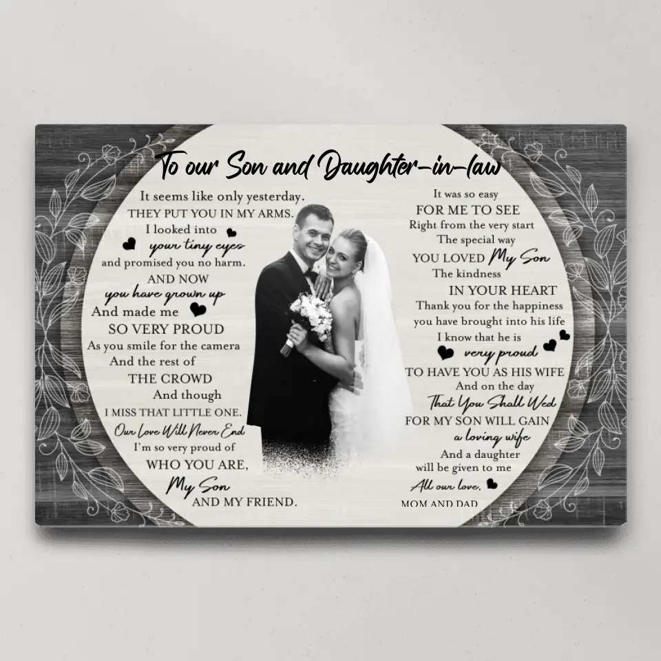 Eternal Bonds: A Gift of Art for Our Daughter-in-Law and Son, Wall Art Canvas/Poster, Gift For Son & Daughter-in-law | 309IHPBNCA1034 - Image 2