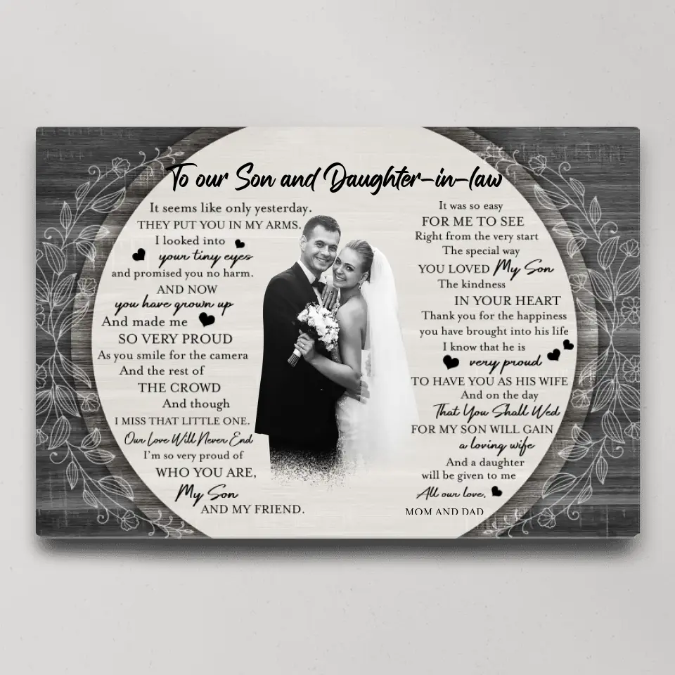 Eternal Bonds: A Gift of Art for Our Daughter-in-Law and Son, Wall Art Canvas/Poster, Gift For Son & Daughter-in-law | 309IHPBNCA1034 - Image 3