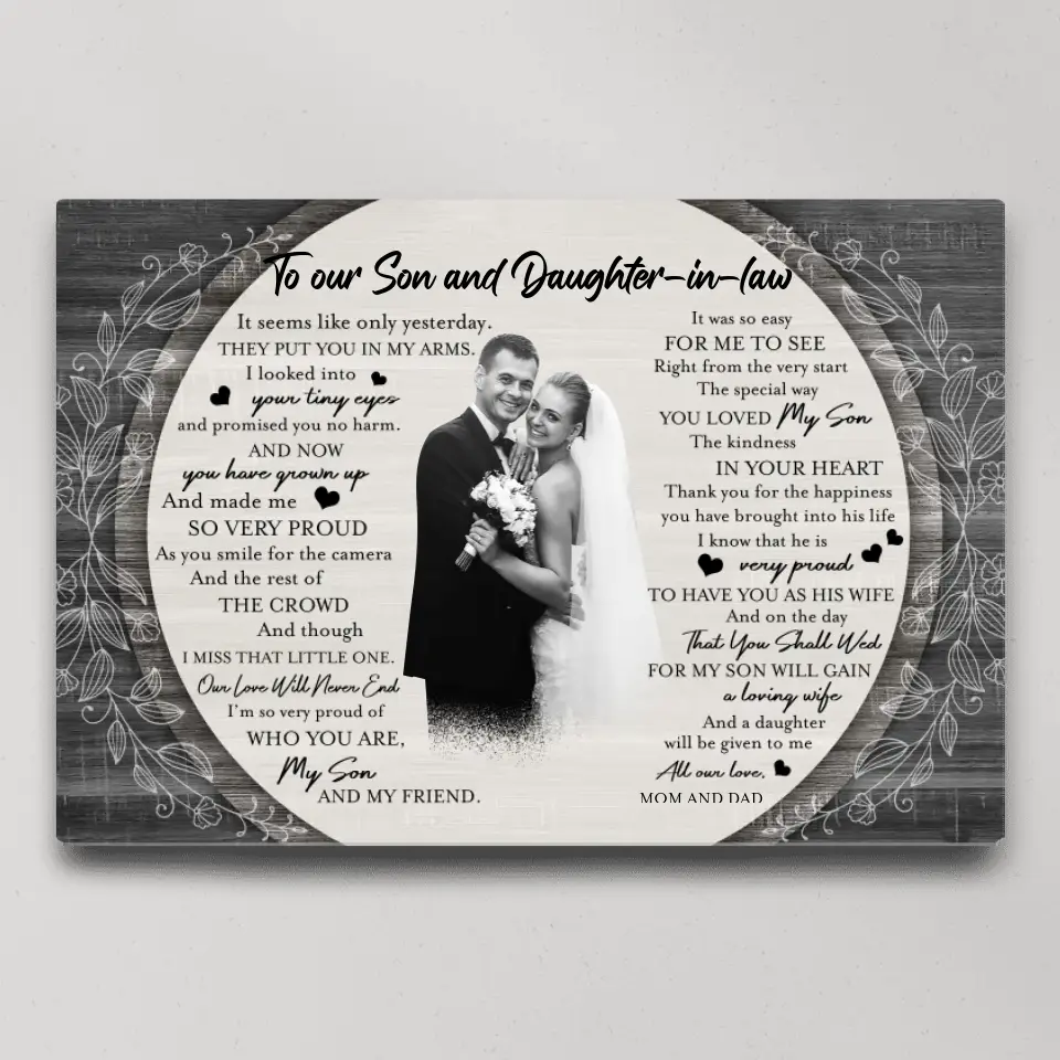 Eternal Bonds: A Gift of Art for Our Daughter-in-Law and Son, Wall Art Canvas/Poster, Gift For Son & Daughter-in-law | 309IHPBNCA1034 - Image 4