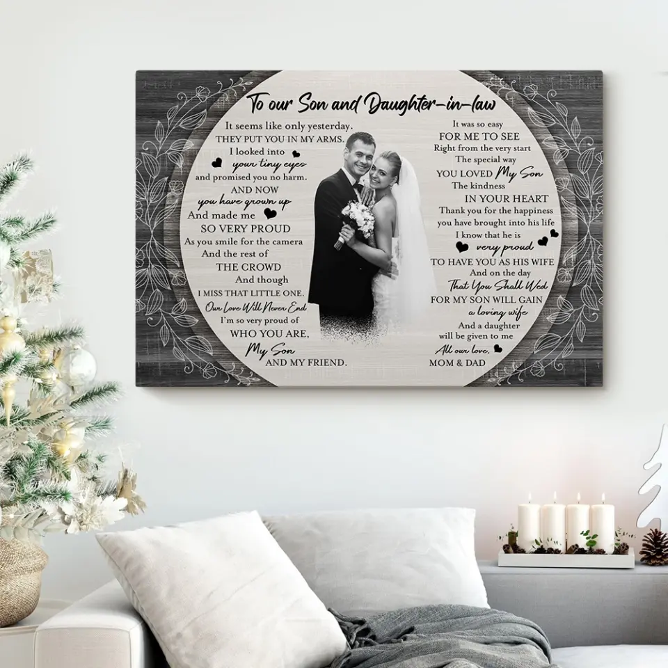 Eternal Bonds: A Gift of Art for Our Daughter-in-Law and Son, Wall Art Canvas/Poster, Gift For Son & Daughter-in-law | 309IHPBNCA1034 - Image 7