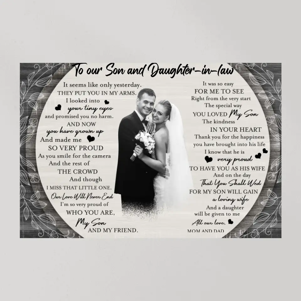 Eternal Bonds: A Gift of Art for Our Daughter-in-Law and Son, Wall Art Canvas/Poster, Gift For Son & Daughter-in-law | 309IHPBNCA1034 - Image 9
