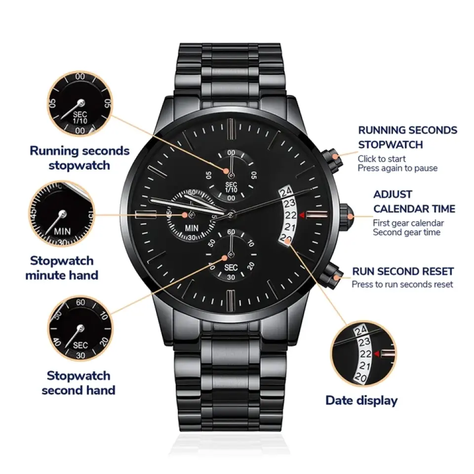 Eternal Checkmate, Chessboard Personalized Stainless Steel Engraved Watch, Gift For Chess Lovers - Image 9