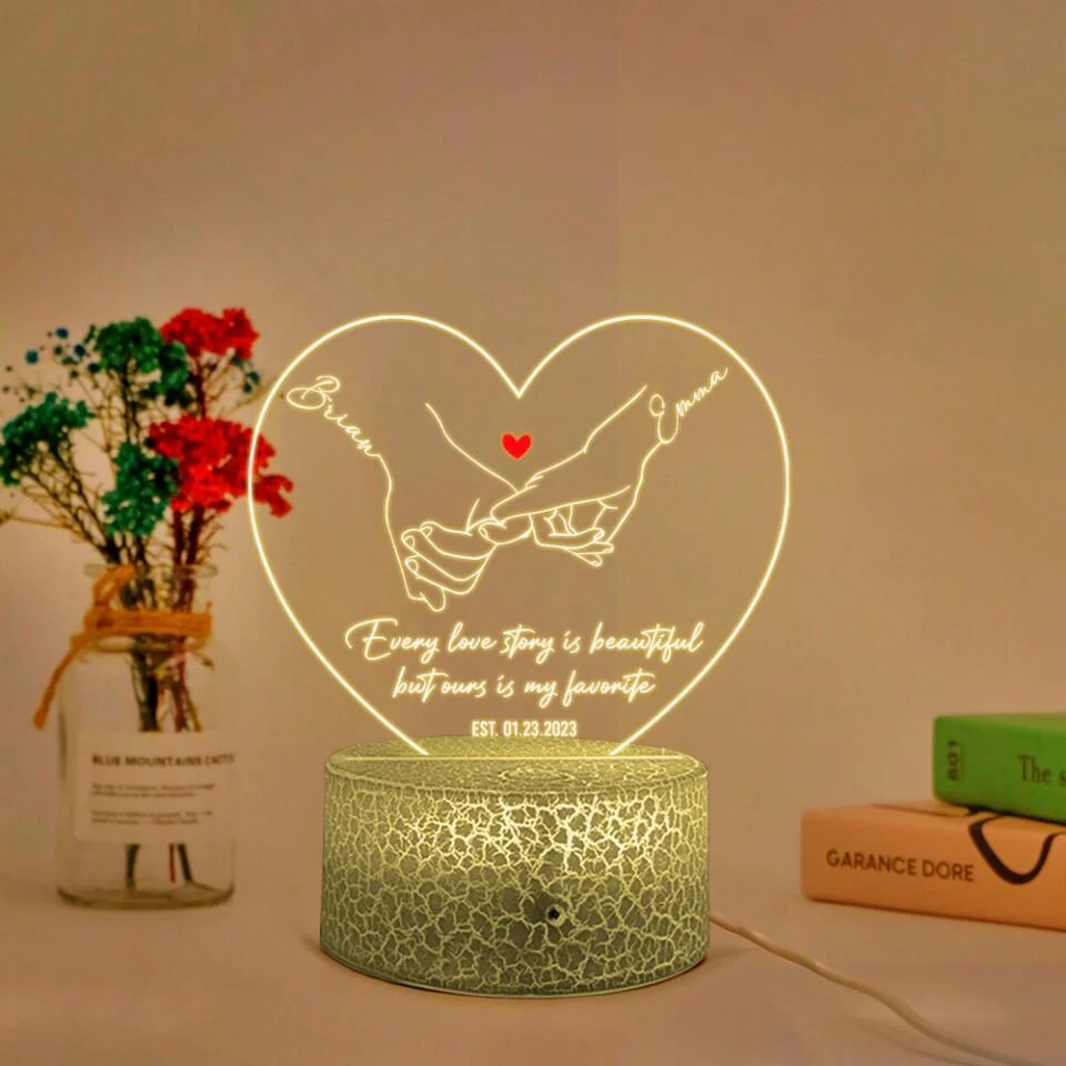 Personalized Valentine Gifts - Every Love Story Is Beautiful But Ours Is My Favorite Personalized Led Light - Image 2