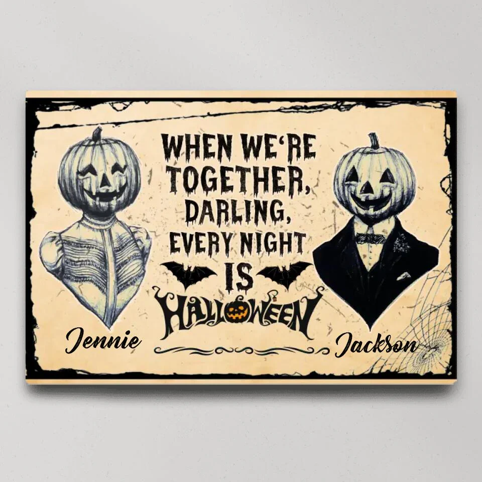 Every Night Is Halloween Custom Canvas Poster Halloween Gift For Couples - Image 2