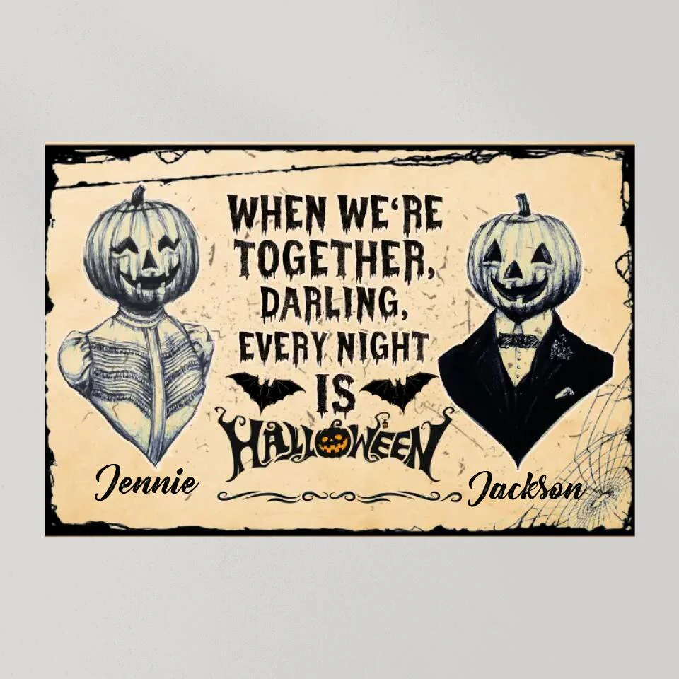 Every Night Is Halloween Custom Canvas Poster Halloween Gift For Couples - Image 9