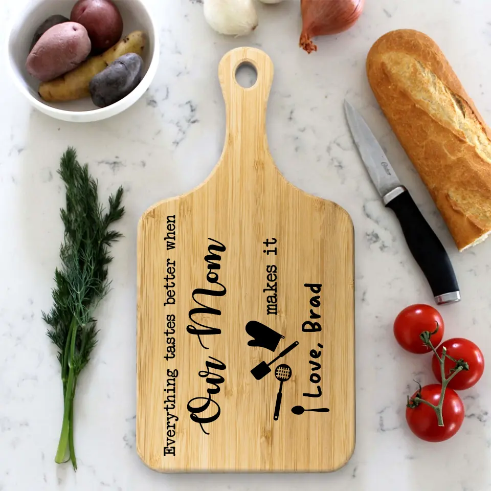 Everything Tastes Better Personalized Wooden Cutting Board - Image 5