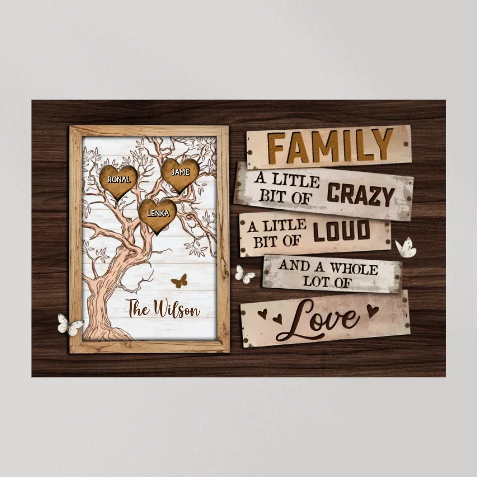 Family A Little Bit Of Crazy Loud And Love - Custom Canvas Poster - Housewarming Gift - Anniversary Gift For Parents - Image 9