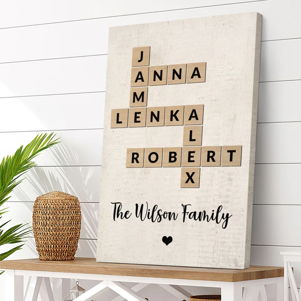 Family Crossword Art - Created In A Moment, Treasured Forever Personalized Poster - Housewarming Gifts - Image 12