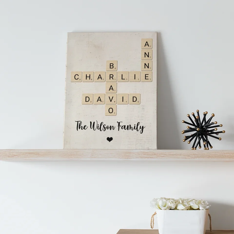 Family Crossword Art - Created In A Moment, Treasured Forever Personalized Poster - Housewarming Gifts - Image 14