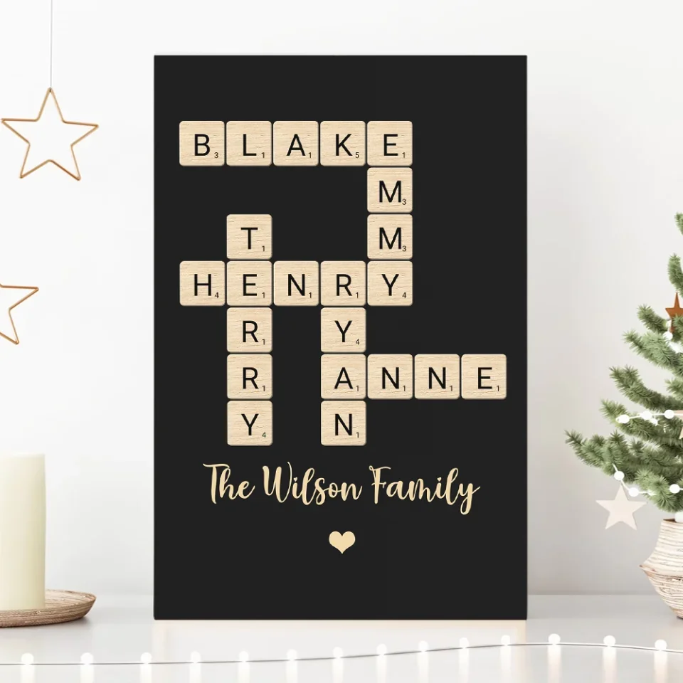 Family Crossword Art - Created In A Moment, Treasured Forever Personalized Poster - Housewarming Gifts - Image 17