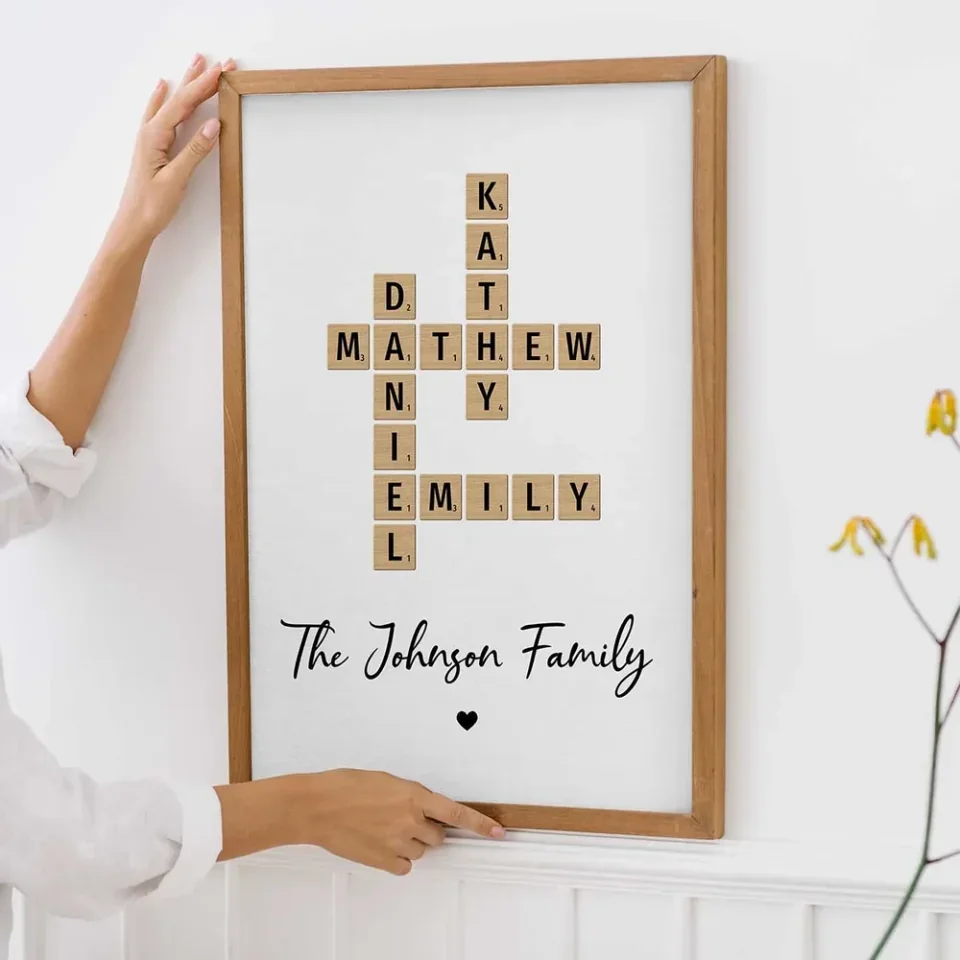 Family Crossword Art - Created In A Moment, Treasured Forever Personalized Poster - Housewarming Gifts - Image 32
