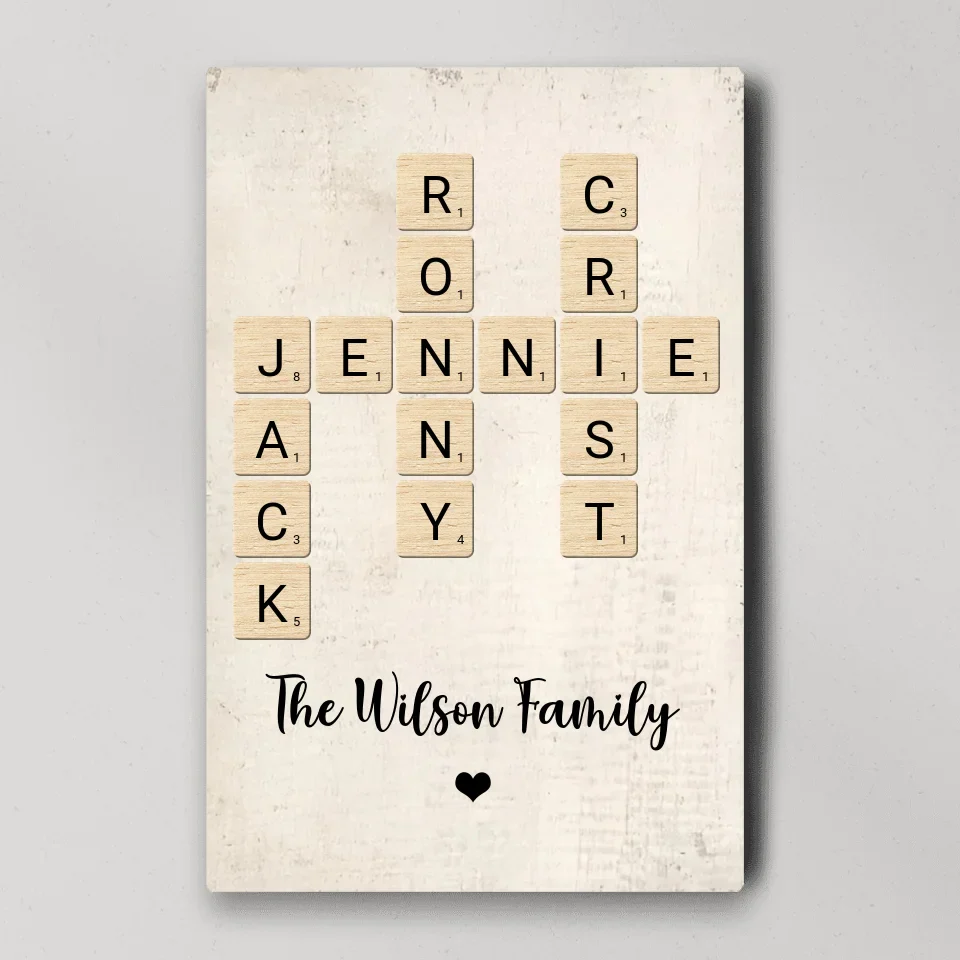 Family Crossword Art - Created In A Moment, Treasured Forever Personalized Poster - Housewarming Gifts - Image 8