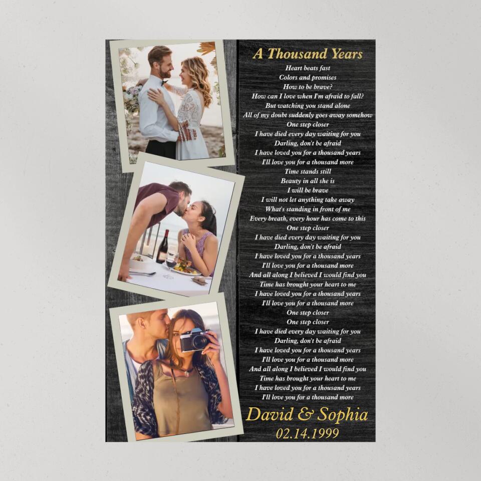 Favorite Song Lyrics And Photo Custom Canvas Poster Anniversary Gift For Couples - Image 10